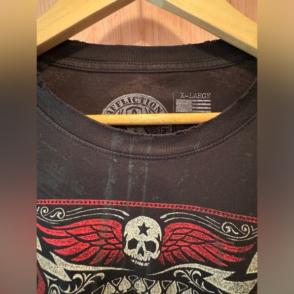 Affliction Skull T Shirt American Customs Cyber Grunge Punk Goth XL - Picture 6 of 7